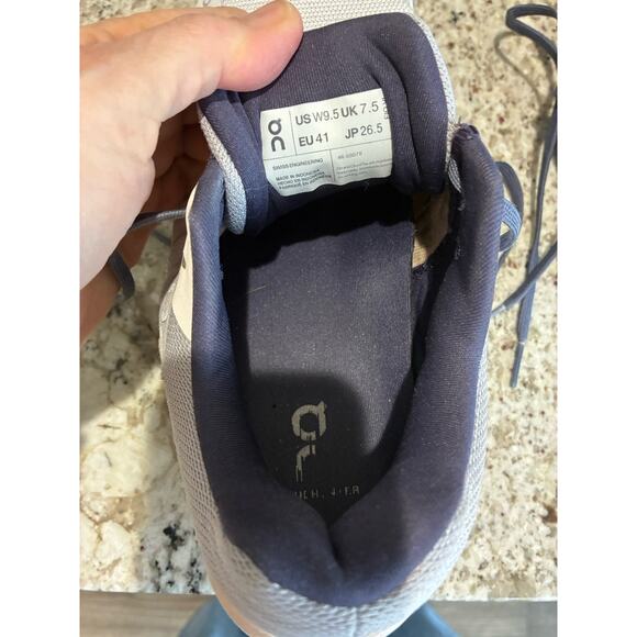 On Running Womens Cloudrunner Running Shoe Size 9.5 Gray Peach Sneaker